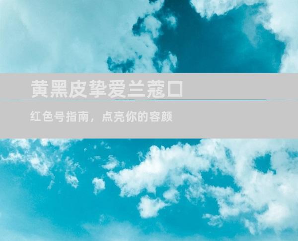 黄黑皮挚爱兰蔻口红色号指南，点亮你的容颜